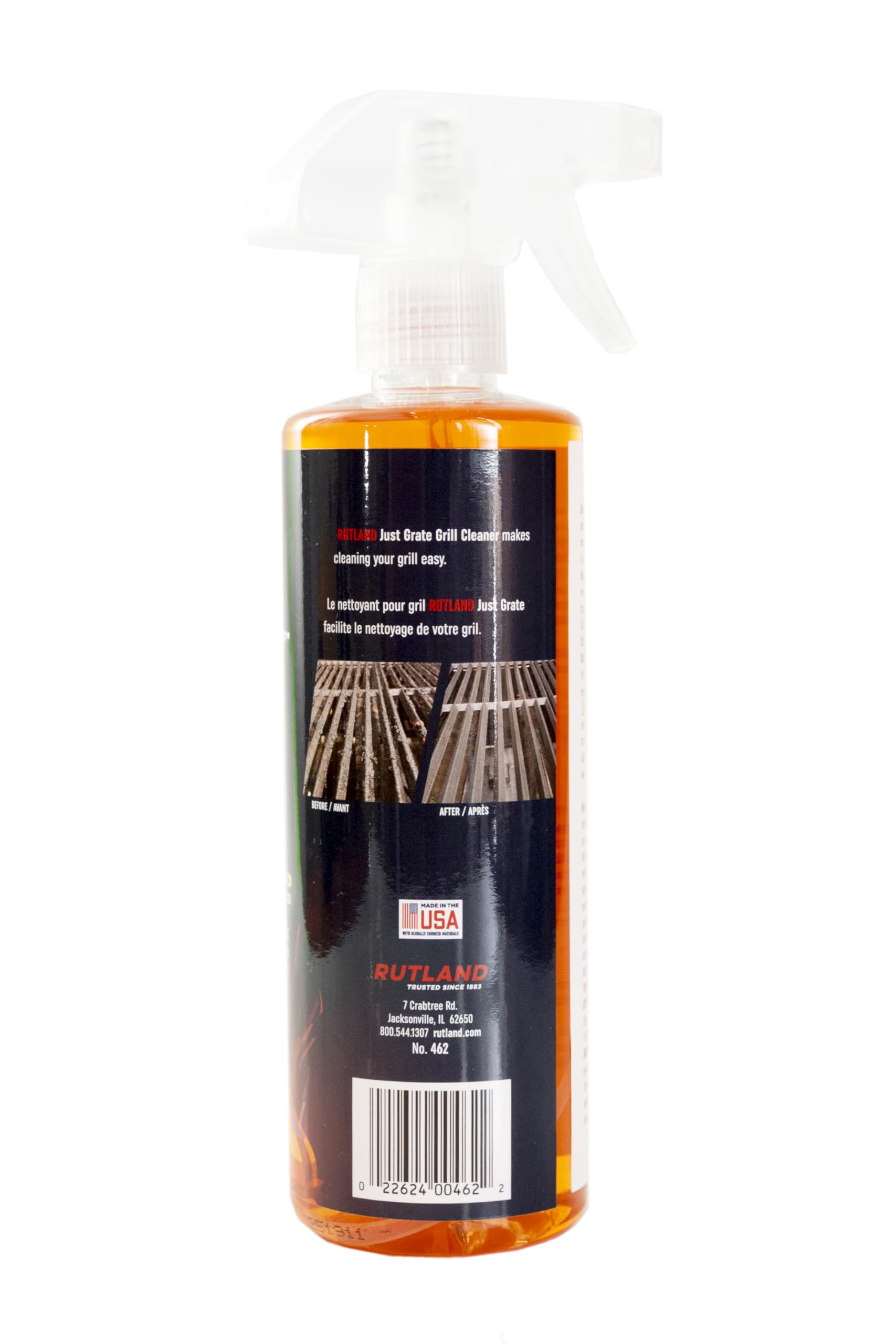 Rutland Just Grate Grill Cleaner, Citrus Degreaser, BBQ Grill Interior & Exterior, 16 fl oz