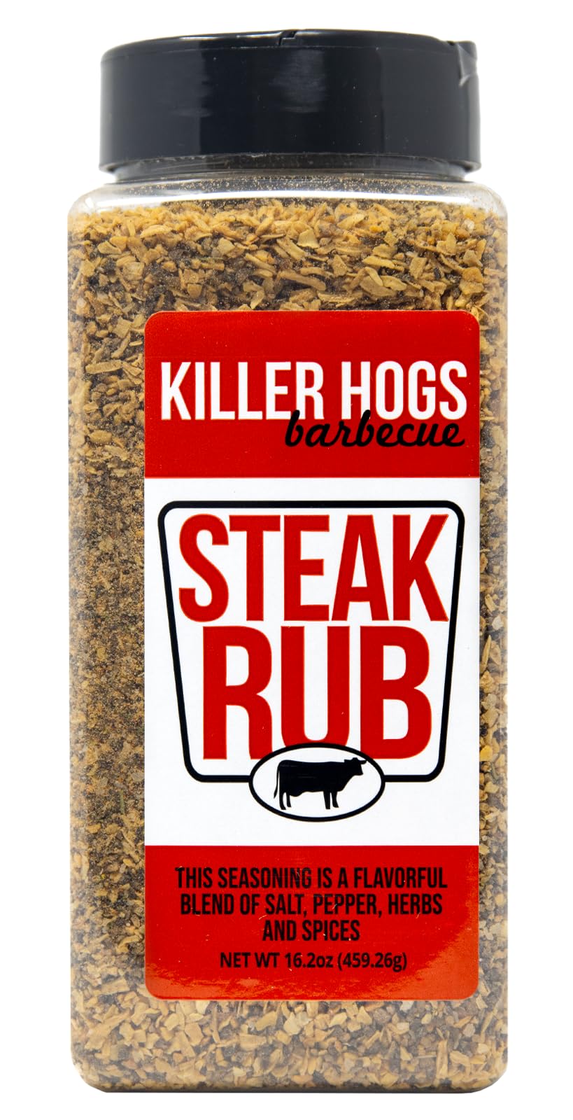 Killer Hogs Steak Rub Championship BBQ, Smoking, and Grilling Seasoning for Beef, Burgers, and Pork Chops, with Salt, Pepper, Herbs and Spices, 16.2
