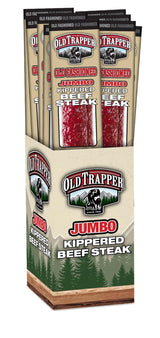 Old Trapper Kippered Steak, Old-Fashioned Flavor, Two-Ounce Individually Wrapped Packages, Savory Meat Snack for Between Meal Bites, 22 Grams
