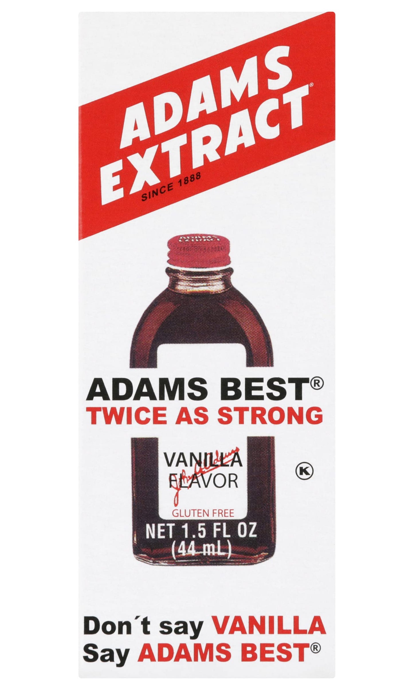 Adams Extract Flavoring 1.5oz Bottles (Pack of 3) Choose Flavor Below (Adams Best Twice as Strong Vanilla 1.5oz)