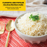 Authentic Ultra Long Sella Parboiled Basmati Rice by Khazana in 10 lb Bag - Aromatic and Flavorful Indian Grain - Non-GMO, Gluten Free, Kosher, Cholesterol Free