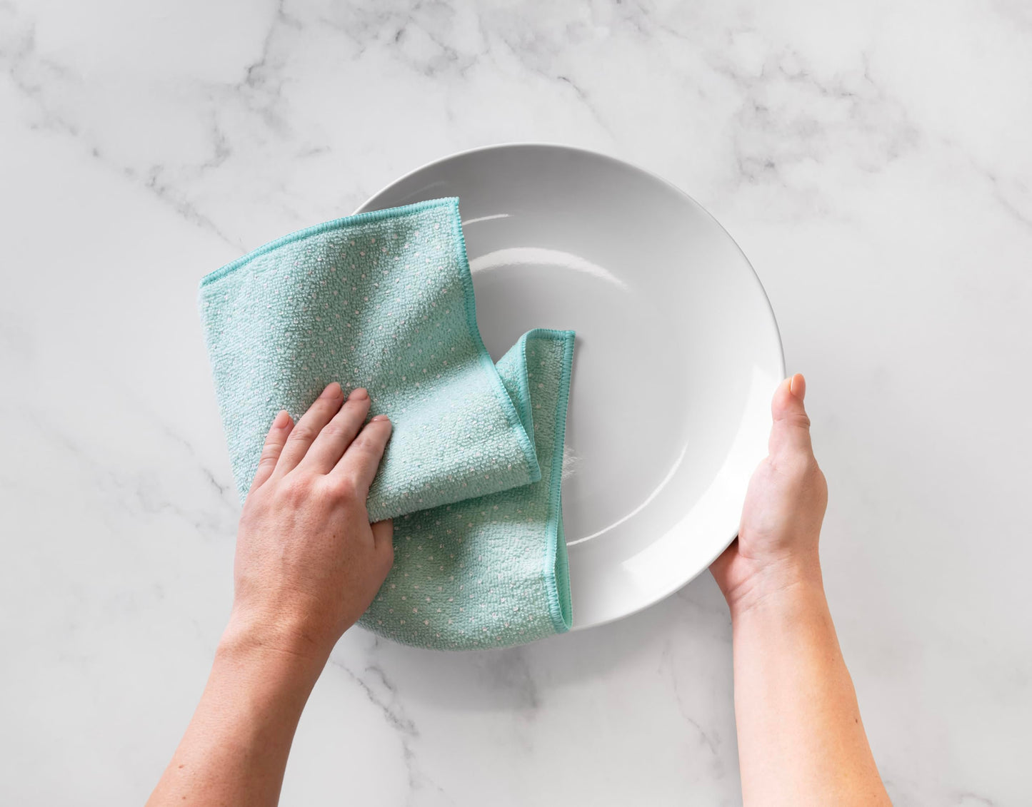 Martha Stewart Microfiber Scrub Kitchen Cloths, Polka Dot, 12 Count