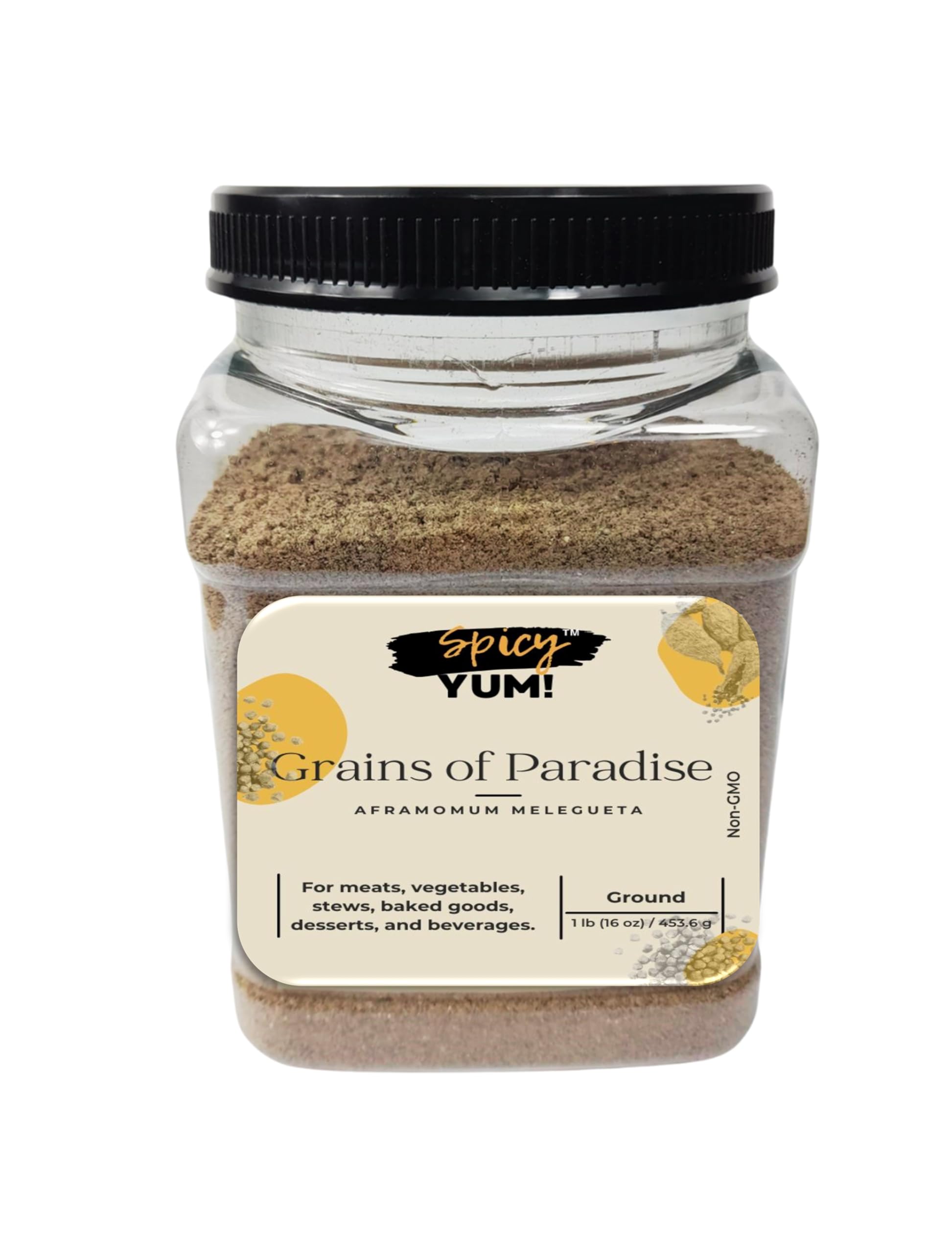 Spicy Yum! Grains of Paradise - Whole Alligator Pepper (Atare, Guinea, Melegueta Pepper) (Ground - 1 Pound (16 oz))
