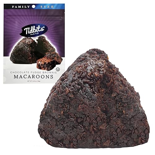 Tidbits Snacks To Go Fudge Brownie Macaroons - 5.25 oz. Family Size, Gourmet Gluten-Free Snack Treats, Delicious Vegan Dairy-Free Cookies