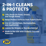 Zep Plus Foaming Kitchen Cleaner 32 oz (2 Units) & a Blue Microfiber Rag ECBD024-2-Pack No-Streak Cleaner for Kitchen Countertops Backsplashes