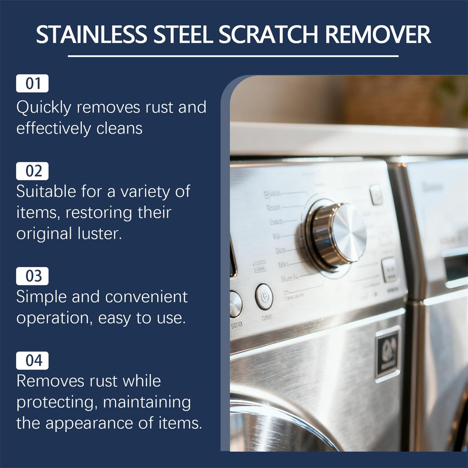 EASLIF Stainless Steel Scratch Remover Kit, 2026 New Multi-purpose Stainless Steel Restorer Rust Remover Paste for Appliances, Kitchen, Oven, Sink (1)