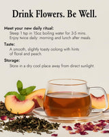 The-Qi Detox Tea Blend - 100% All Natural Dried Flowers & Loose Herbs for Cleanse & Wellness - Oolong Tea, Mulberry & Mint Leaves, Rose Petals
