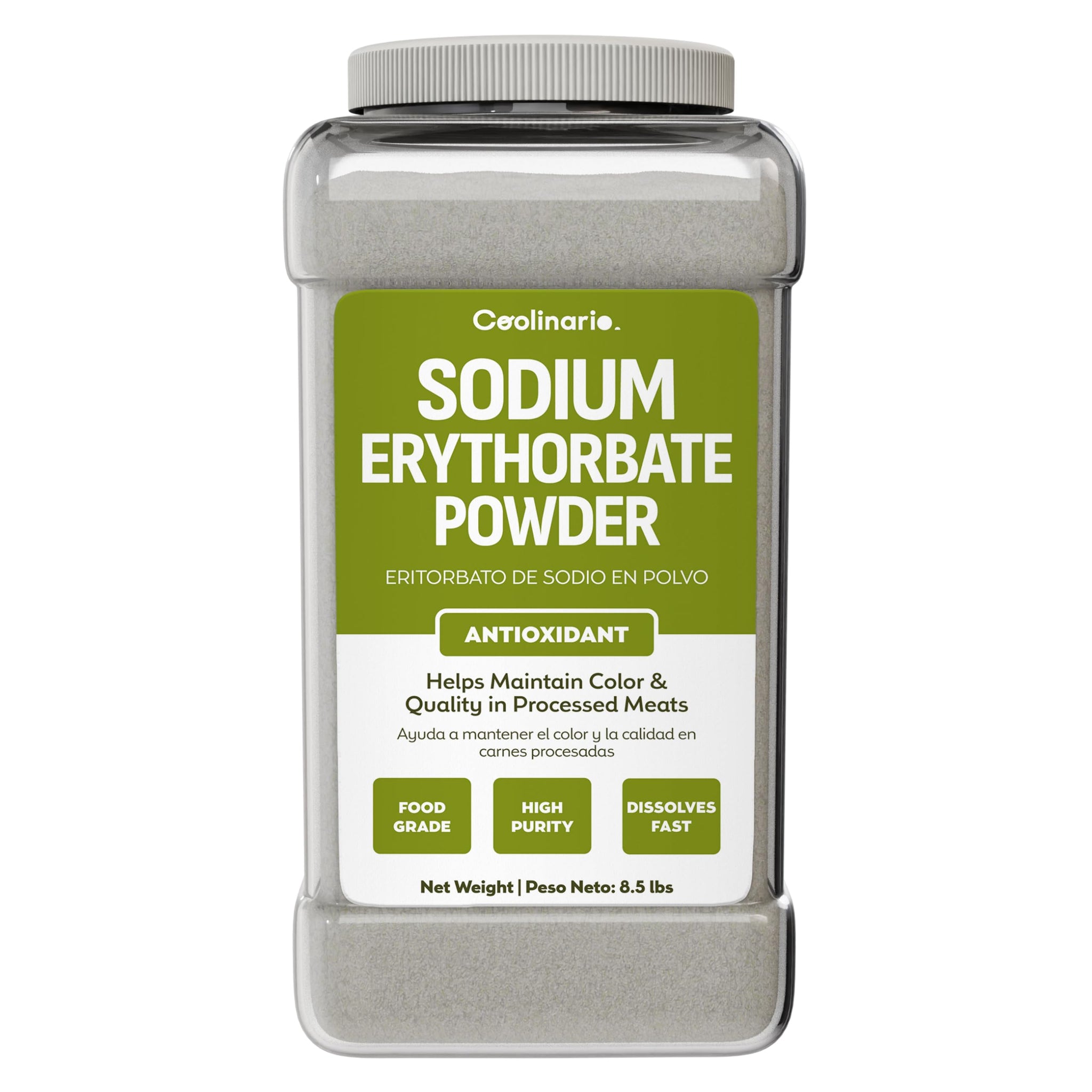 Coolinario Sodium Erythorbate Powder (1 GAL-8.5 LB) High-Purity Antioxidant