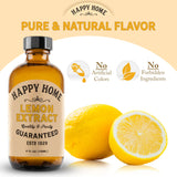 Happy Home Pure Lemon Extract- Certified Kosher, 4 oz.