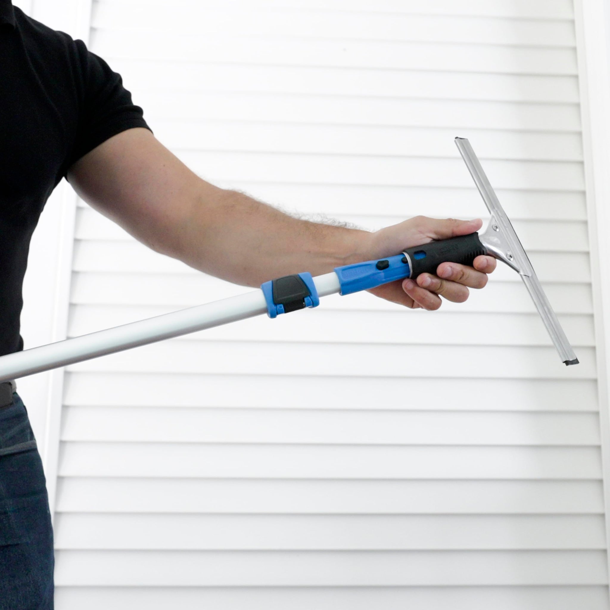 Unger Professional Connect and Clean 12” Performance Squeegee for Glass and Window Care with Replacement Rubber, Heavy Duty Cleaning Supplies