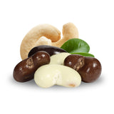 Gourmet Chocolate Covered Cashews Medley by Its Delish, 2 LBS Bulk Bag | Mix of Dark, Milk, and White Chocolate Coated Cashews - Chocolate Cashew Nuts