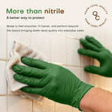 SUP Powder-Free Nitrile Gloves, 100 Count Food Safe Latex-Free Disposable Gloves for Medical Cooking Household Cleaning Food Prep, Green (Medium)