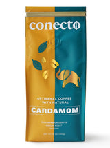 Conecto Cardamom Coffee: 100% Natural and Artisanal, Guatemalan Arabica Ground Coffee Flavored with Clay Pot Roasted Cardamom, Medium Roast and Mild