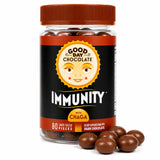 Good Day Chocolate Immunity - Dark Chocolate with Elderberry, Zinc & Chaga Mushroom for Immune Support - Easy Daily Chocolate Supplement - 80 Count
