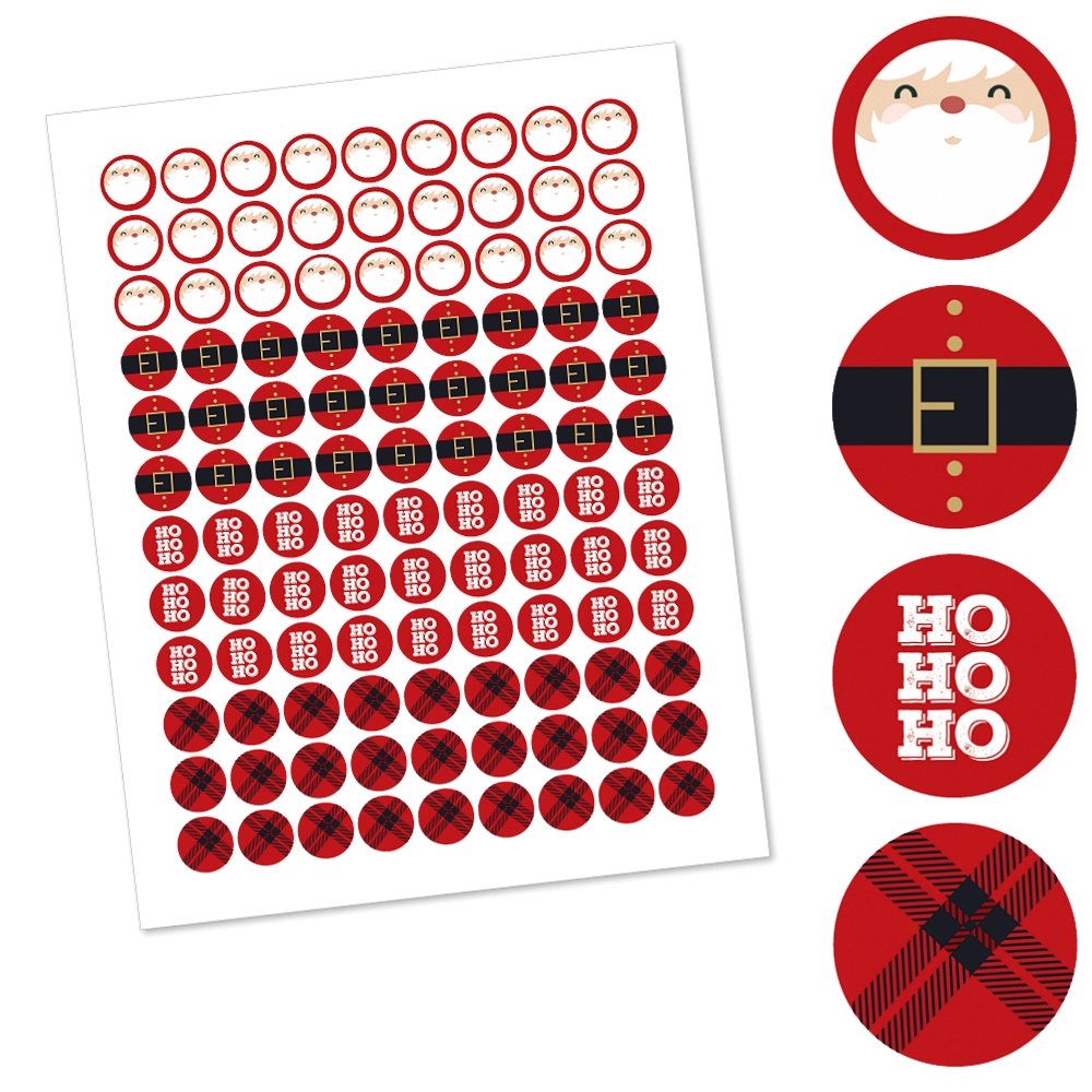 Jolly Santa Claus Party Favors - Round Candy Stickers - 108pc