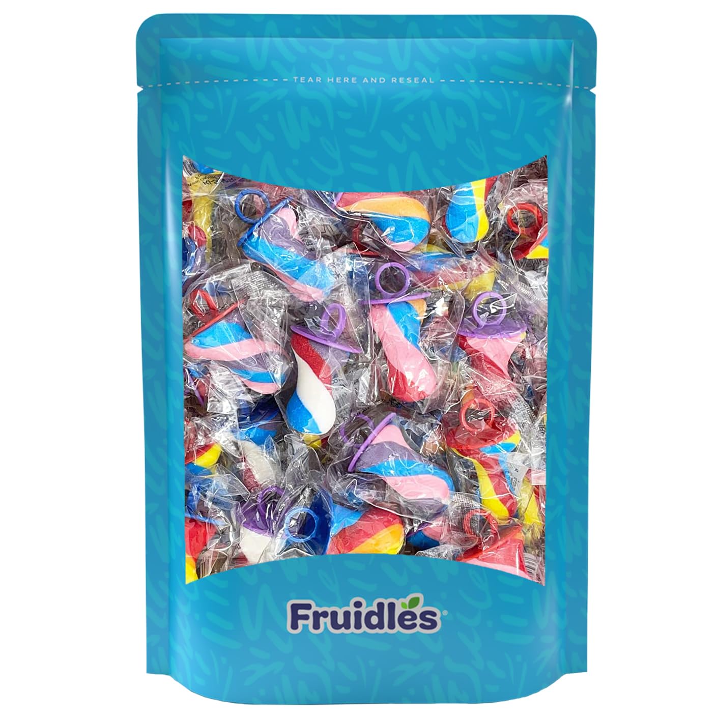 The Dreidel Company Swirl Sucker Candy, Rainbow Swirl Rings Candies, Mixed Fruit Flavor, Individually Wrapped Sucker (Pacifier Swirl Sucker, 10-Pack