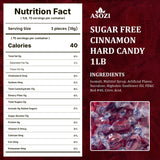 Sugar Free Cinnamon Hard Candy- 1lb Bulk Sugarless Candy Disc, Cinnamon Discs Individually Wrapped Keto And Diabetic Friendly, for Parties & Holidays