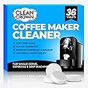 CleanCrown Coffee Maker Cleaner (36 Count), Cofee Maker Cleaner and Descaler, Coffee Machine Descalers, Espresso Machine Descaler Tabs for Brewer