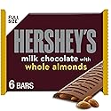 HERSHEY'S Milk Chocolate with Whole Almonds Candy Bars, 1.45 oz (6 Count)