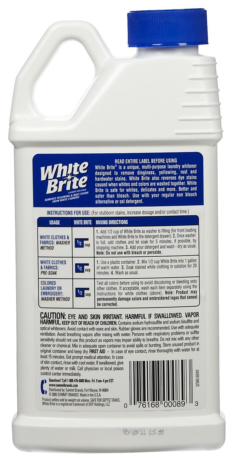 OUT White Brite Laundry Whitener Powder, Stain Remover Detergent Booster for Clothes, Removes Red Clay and Rust Stains on White Clothing and Uniforms