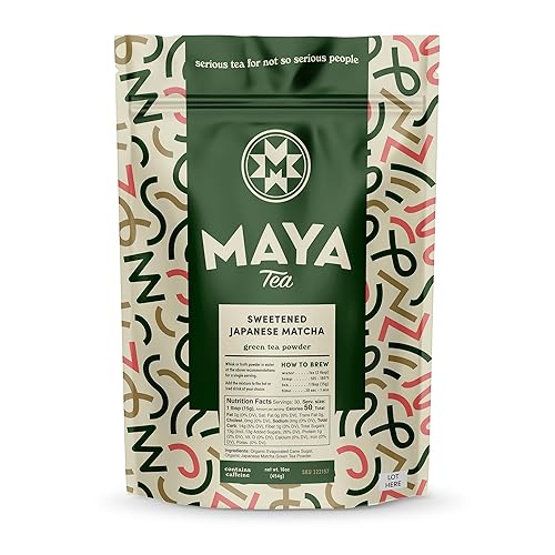 Maya Tea Sweetened Japanese Matcha, Culinary Grade, Green Tea Powder, Naturally Caffeinated, 16 Ounce (Pack of 1)