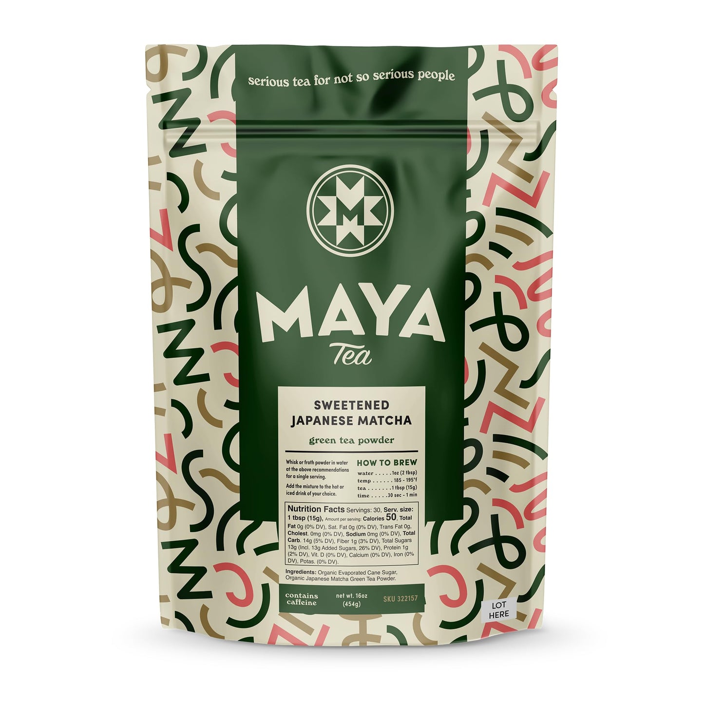 Maya Tea Sweetened Japanese Matcha, Culinary Grade, Green Tea Powder, Naturally Caffeinated, 16 Ounce (Pack of 1)