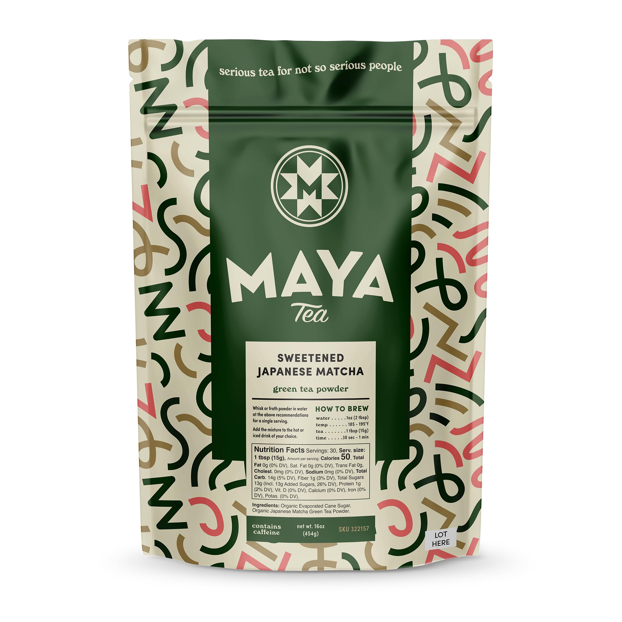 Maya Tea Sweetened Japanese Matcha, Culinary Grade, Green Tea Powder, Naturally Caffeinated, 16 Ounce (Pack of 1)