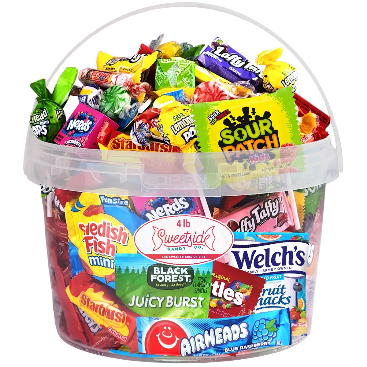 Bucket of Candy Variety Pack - 4LB Assorted Box - Gift for Kids, College Students & Adults (4 Pound)