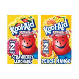 Kool-Aid Unsweetened Drink Mix Duo for Beverage Mixing, Flavored Hydration and Water Flavoring, Peach Mango and Strawberry Lemonade, 0.14 Ounce, 96