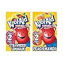 Kool-Aid Unsweetened Drink Mix Duo for Beverage Mixing, Flavored Hydration and Water Flavoring, Peach Mango and Strawberry Lemonade, 0.14 Ounce, 96