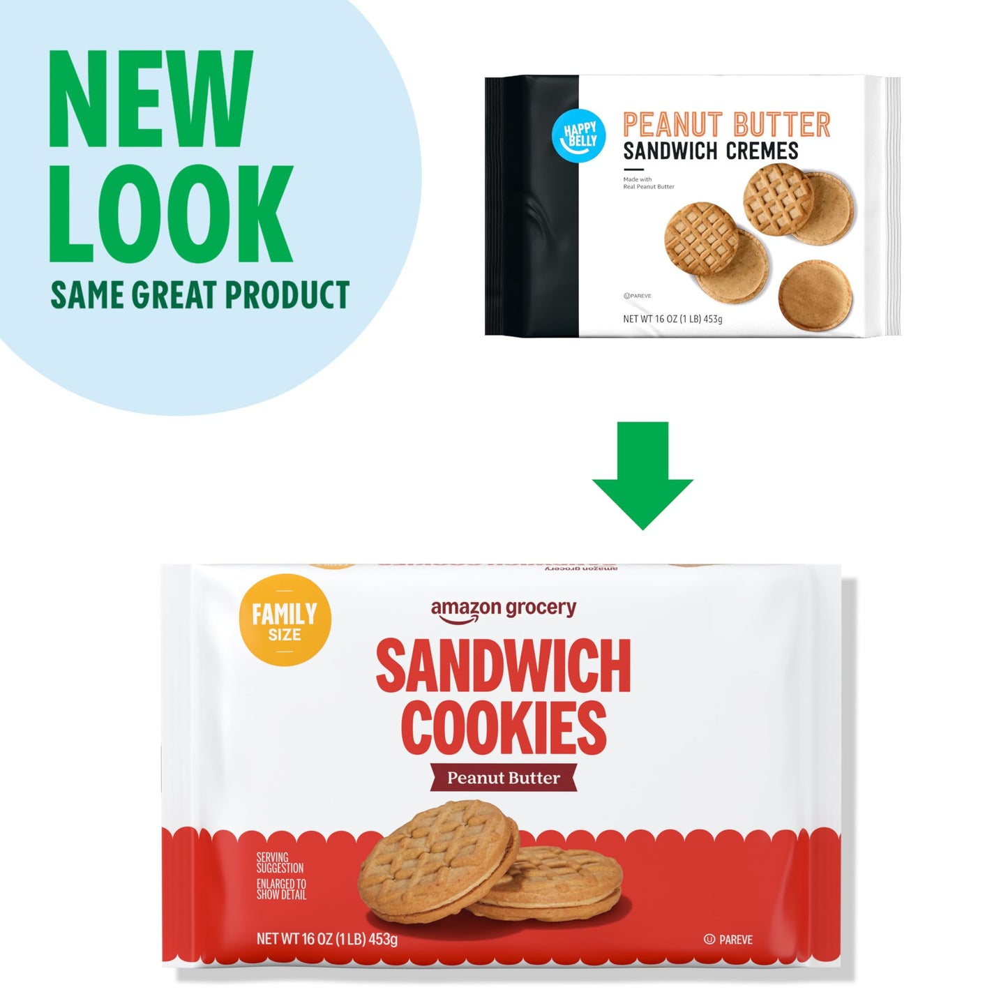 Amazon Grocery, Peanut Butter Sandwich Cookies, 1 Lb