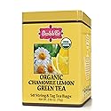 Brew La La Organic Green Tea - Natural Chamomile Lemon Flavor - 50 Double Chambered Tea Bags - Low Caffeine - USDA Certified Organic - NonGMO - Gluten