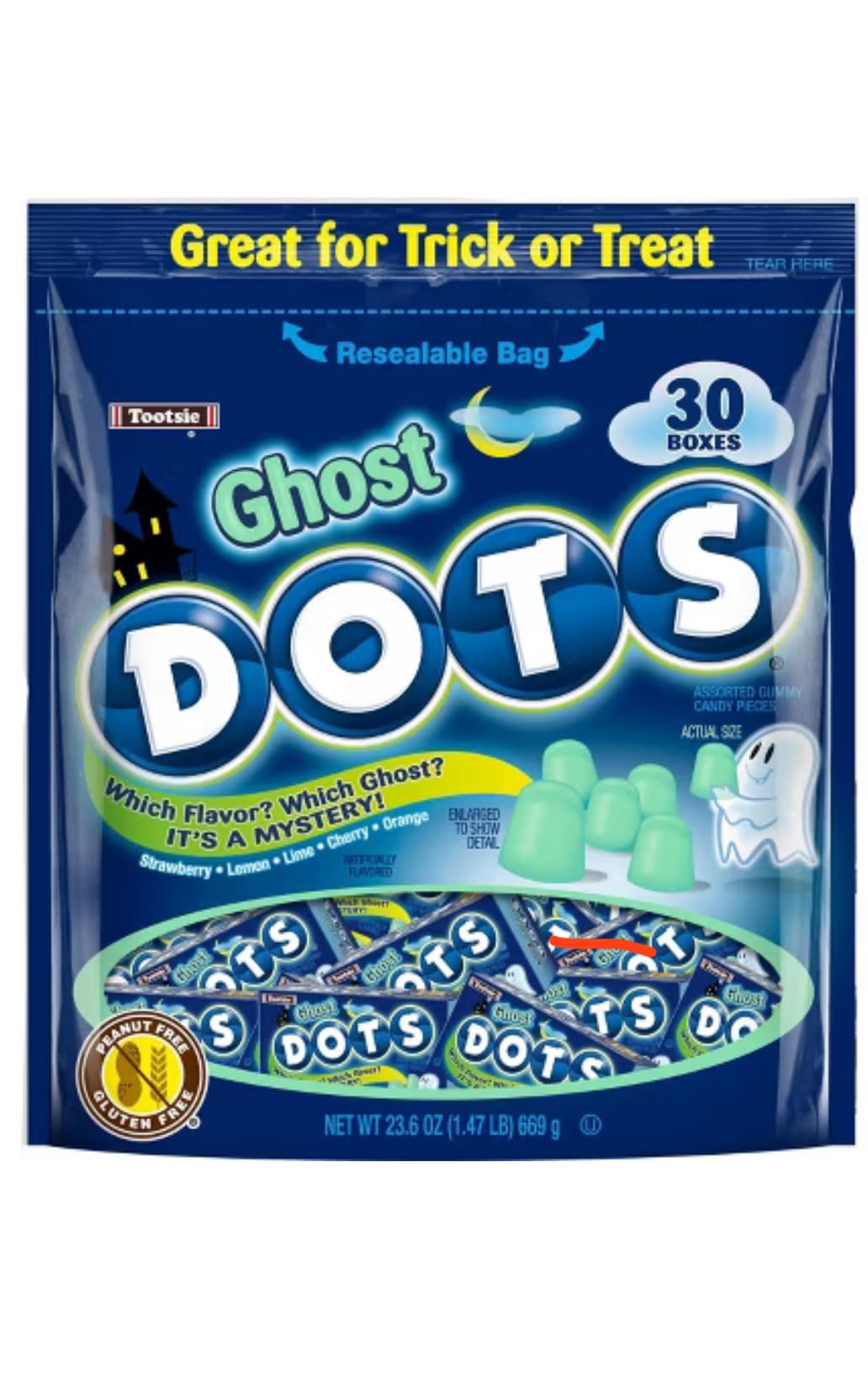 Ghost Dots 30 Count Mini Boxes Halloween Candy Bag