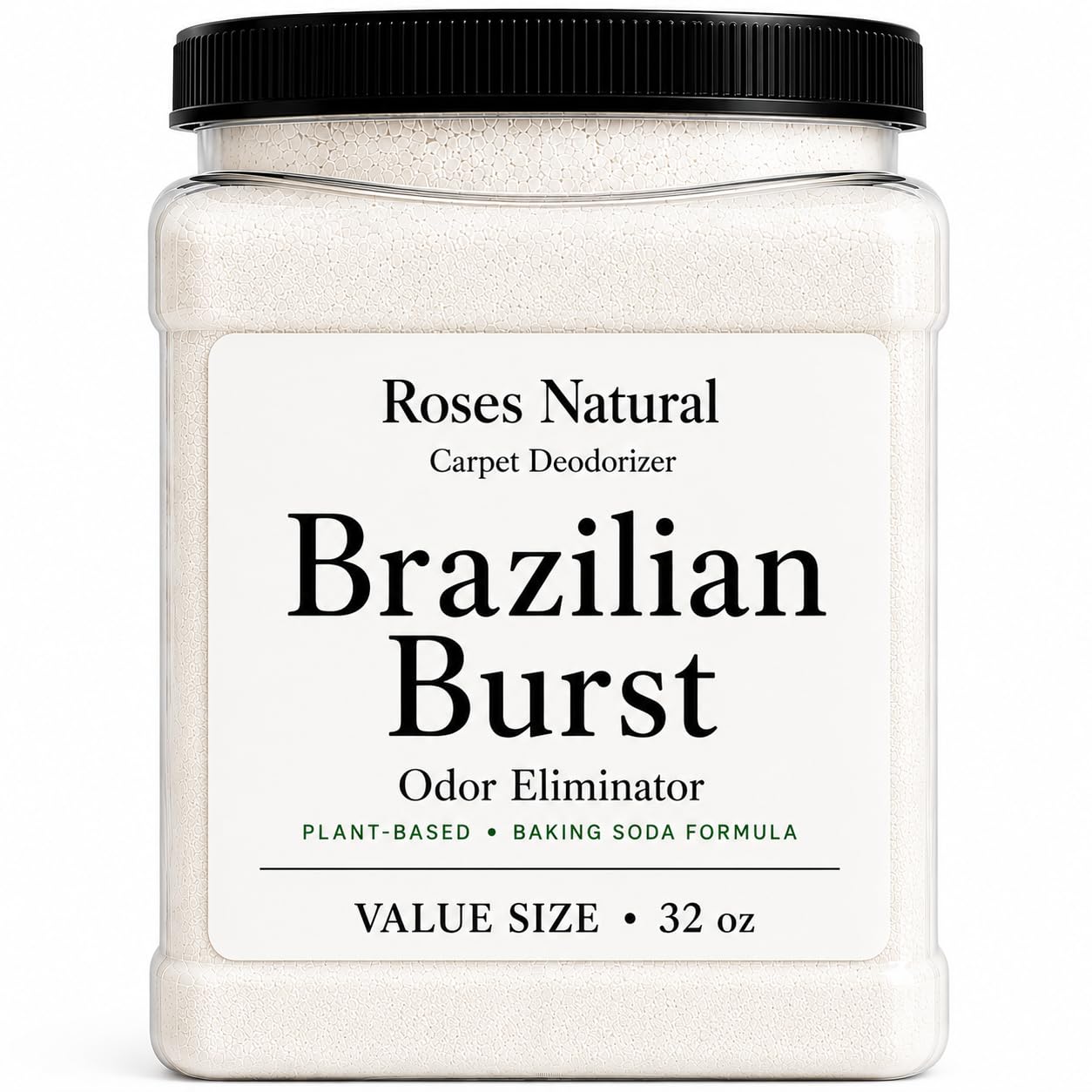 Roses Natural Carpet Deodorizer Powder - 32 oz Value Size | Plant-Based Baking Soda Formula | Odor Eliminator for Carpets, Rugs, Upholstery & Pet Beds