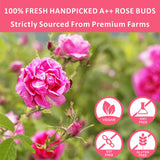 Dried Rose Buds Tea, Edible Roses Whole Flowers Loose Leaf, Premium Rose Tea Beverages, Natural Fragrant, Ideal for Gift, 2.8 oz