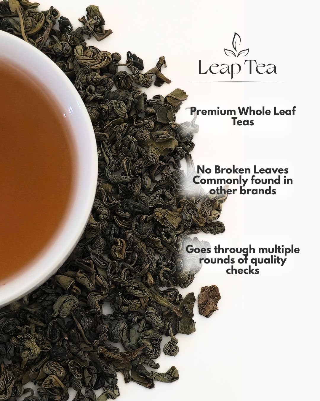 Leap Ceylon Green Tea Loose Leaf - Pure Sri Lankan Whole Leaf Green Tea from Ceylon 14 oz (400g) Premium Loose Leaf, Rich in Antioxidants