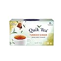 QuikTea Turmeric Ginger Tea Bags - 25 Count - All Natural, Preservative Free - Low Caffeine, Natural Turmeric and ginger Extracts - Warming