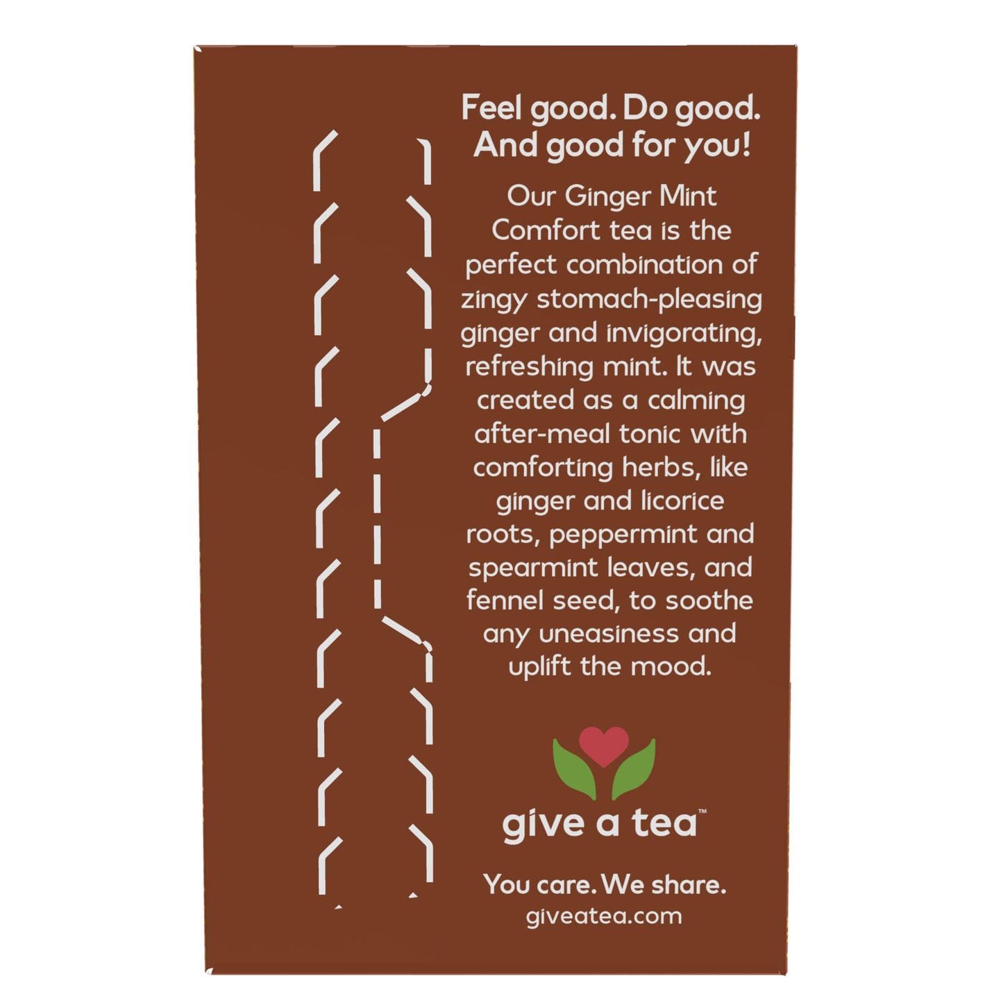 NOW Foods, Give a Tea Ginger Mint Comfort Tea, Caffeine-Free, Calming, Tummy-Pleasing, 24-Count