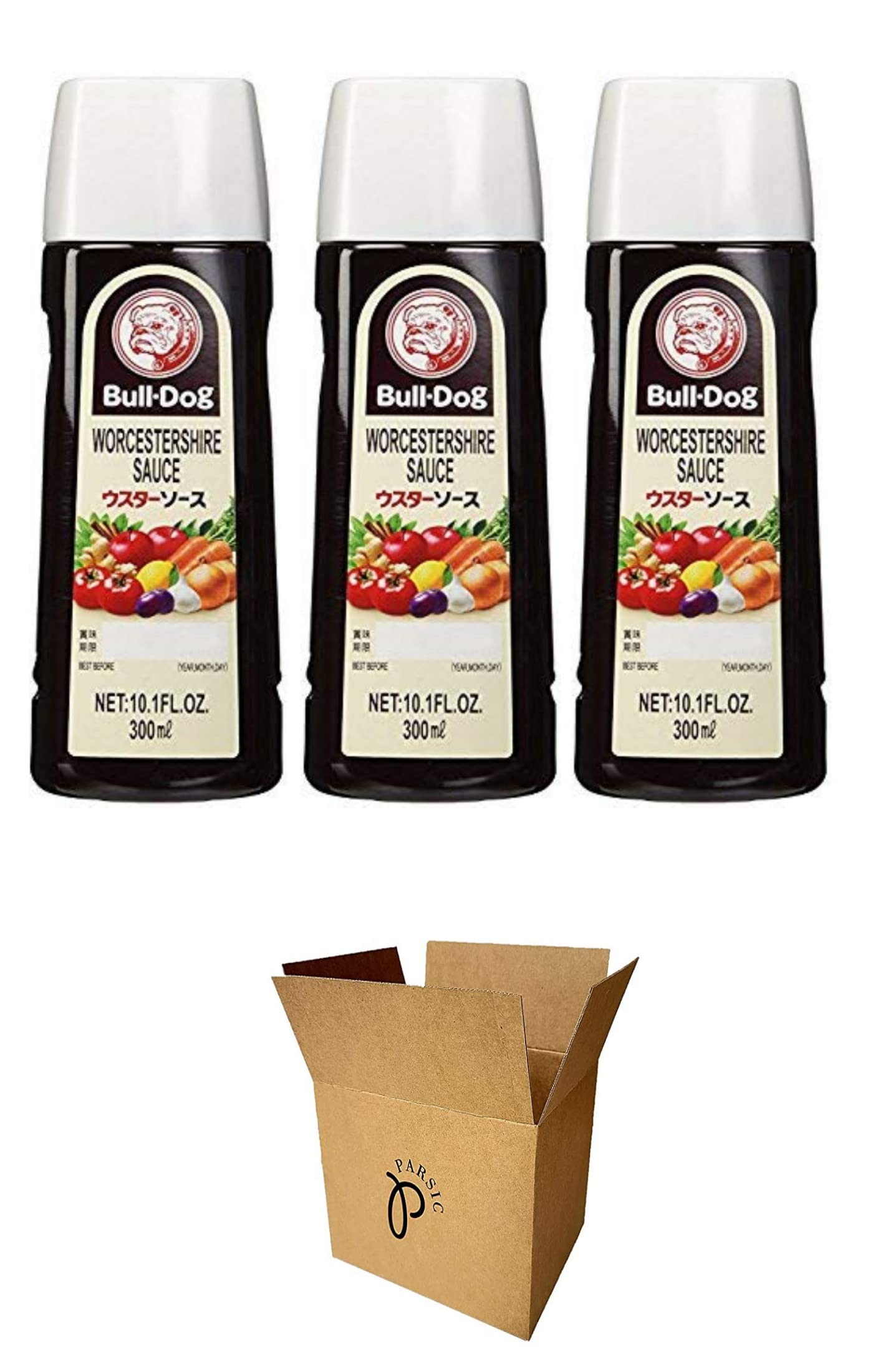 Bull-Dog Sauce, 10.1 Fl Oz Each, Assort 3 kinds (Tonkatsu, Worcestershire, Semi-Sweeet) (Worcestershire (Pack of 3))