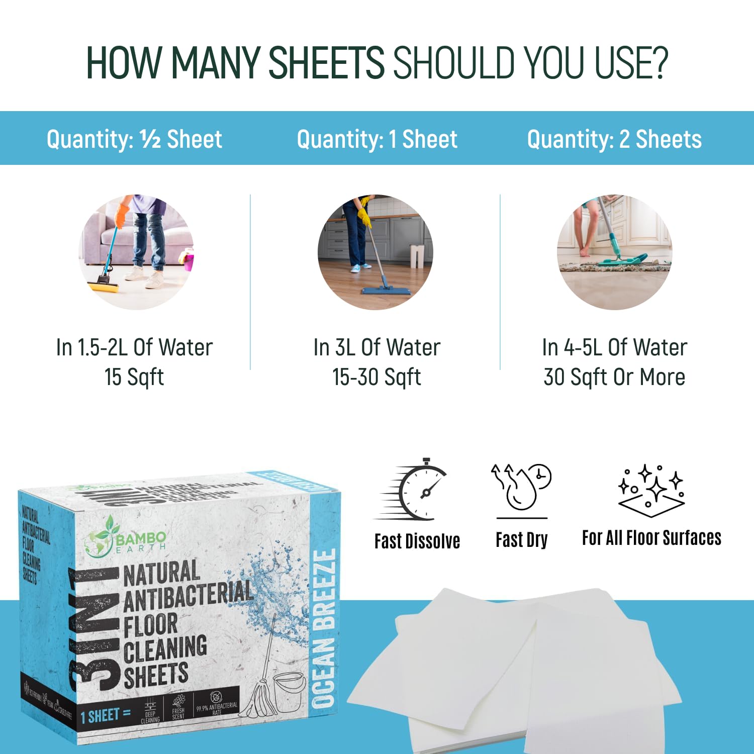 90 Pcs All Natural Floor Cleaner Sheets - Biodegradable And Dissolvable Multipurpose Mopping Concentrated Floor Cleaning Soap Detergent Strips, Mess