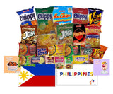 Filipino Snacks Box Variety Pack Assortment of 10 Authentic Food Products like Lucky Me, JackNJill, Skyflakes and more with Philippines Flag and Pride