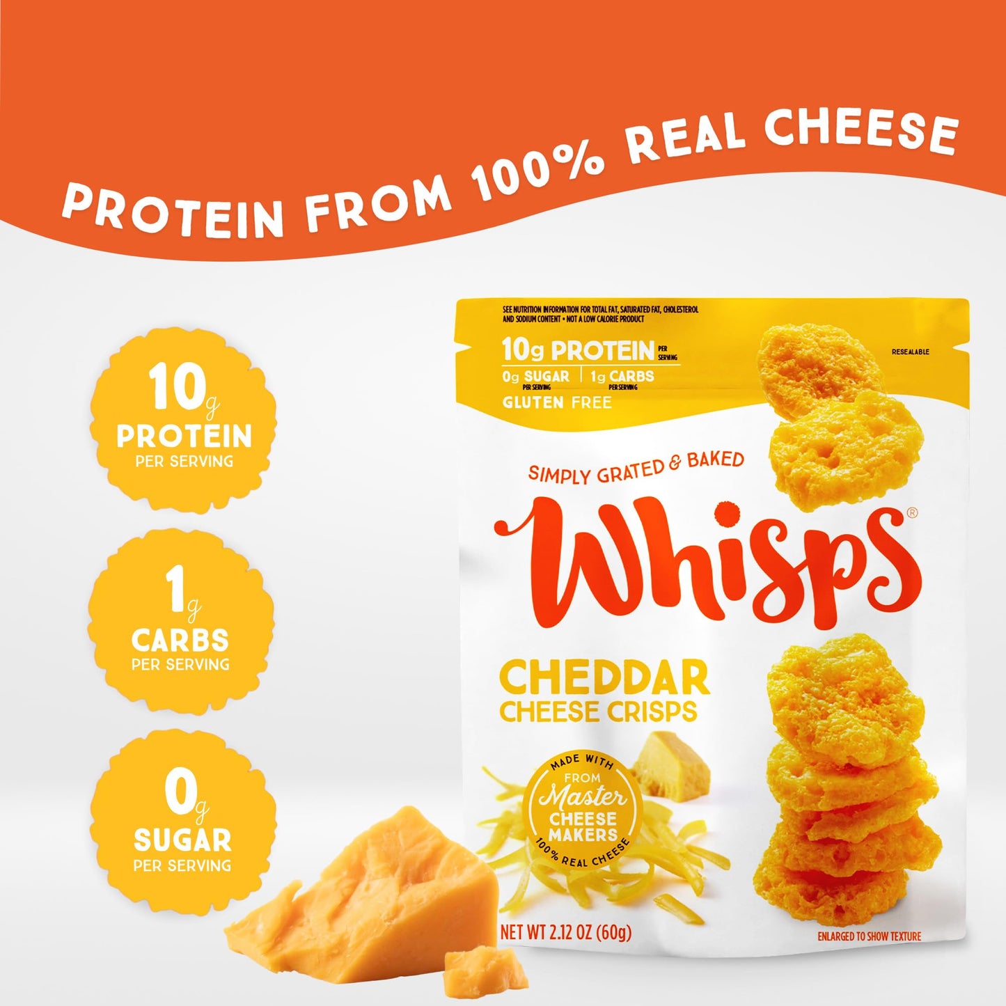 Whisps Cheese Crisps Variety Pack | Protein Chips | Healthy Snacks | Protein Snacks, Gluten Free, High Protein, Low Carb Keto Food | Parmesan, Asiago