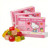 Hello Kitty Fruit Gummies - 3 Individual Packs (3.1oz Each) Assorted Flavors Fun Shape Snacks