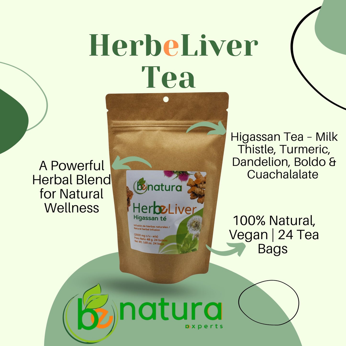 Liver Support Combo - Milk Thistle Capsules + Herbal Detox Tea (Cardo Mariano, Turmeric, Dandelion, Boldo & Cuachalalate) - Natural Liver