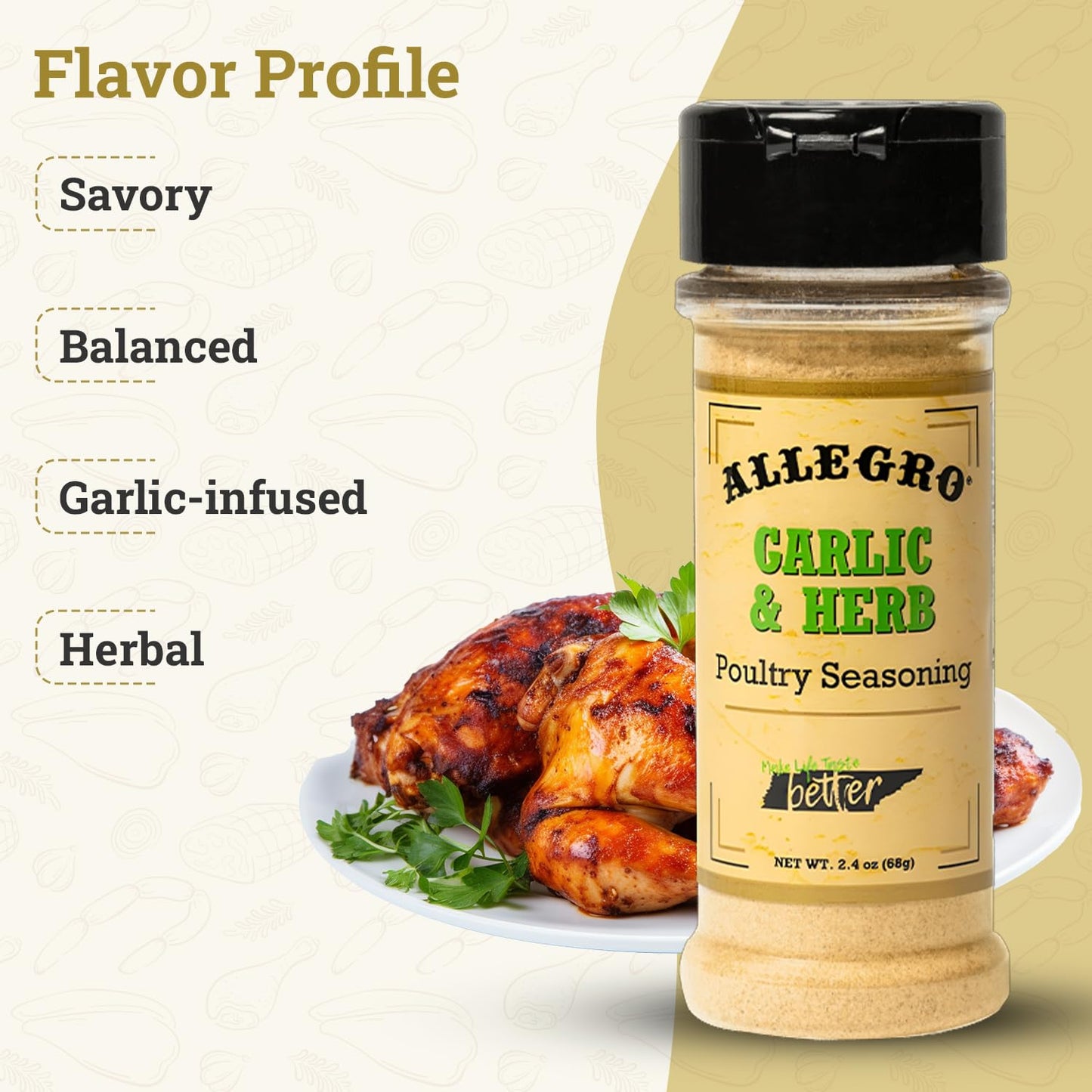 ALLEGRO - The Marinate Everything Marinades| Perfect Seasoning for Chicken, Pork, and Vegetables| Seasonings for Grilling, Roasting, and Cooking| 2.4