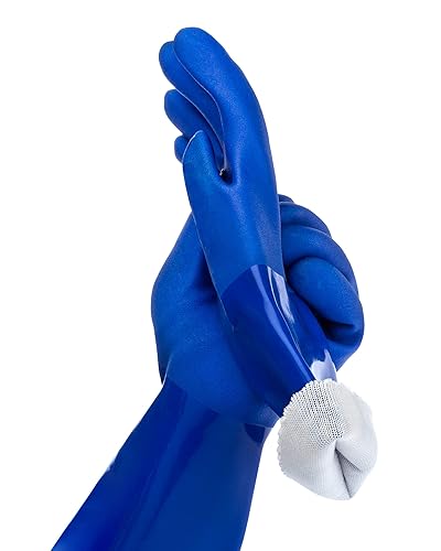 kitchen-star Ultimate Rubber Household PVC Gloves with Comfortable Cotton Lining, Anti-Slip surface, Kitchen Dishwashing, Extra Thickness, Kitchen