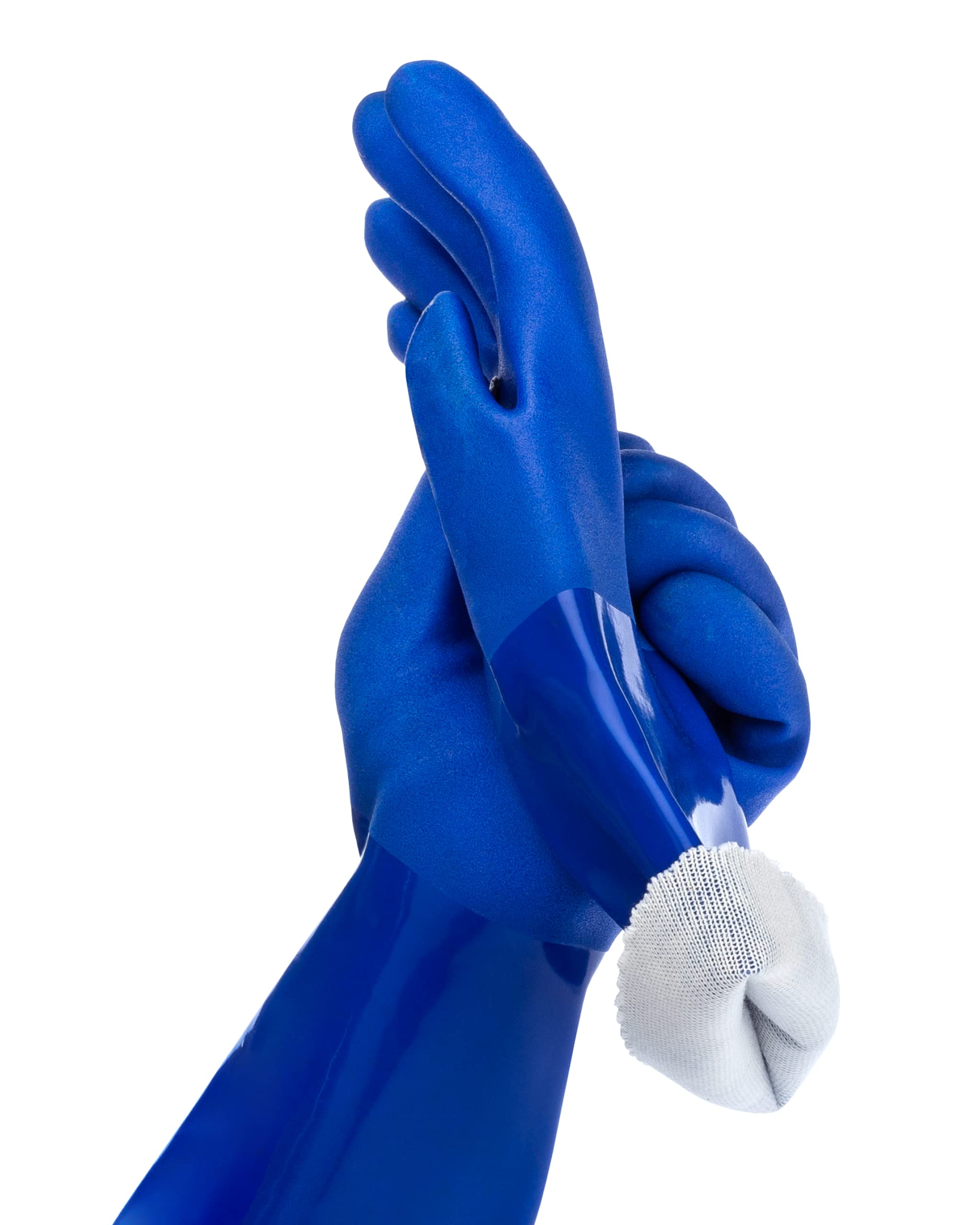 kitchen-star Ultimate Rubber Household PVC Gloves with Comfortable Cotton Lining, Anti-Slip surface, Kitchen Dishwashing, Extra Thickness, Kitchen