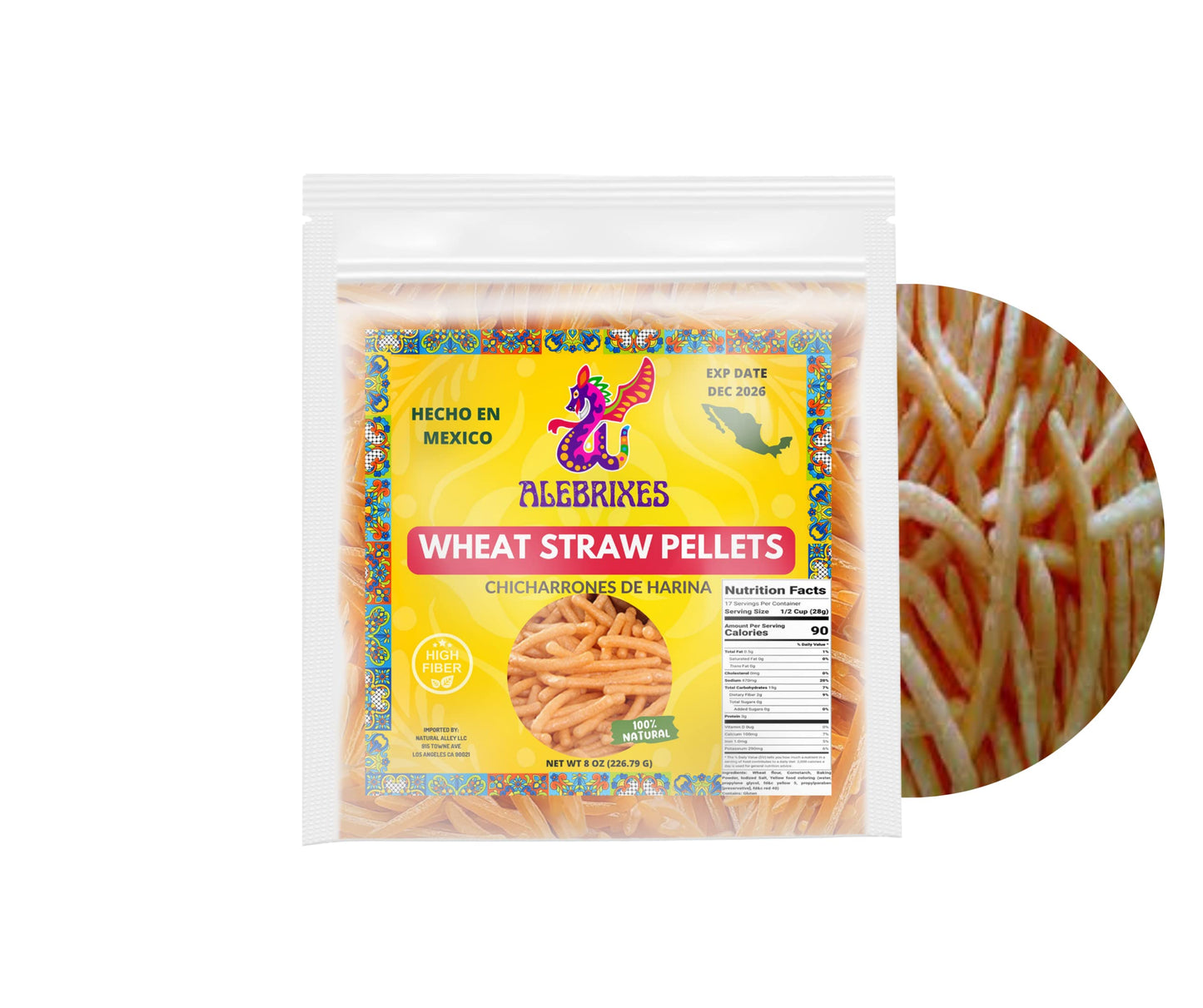 Alebrixes | Mexican Wheat Straw Pellets 8oz (226g) | Duritos - Mexican Snack | Chicharron - Fritura De Harina Para Freir | Savory, Classic, Crispy