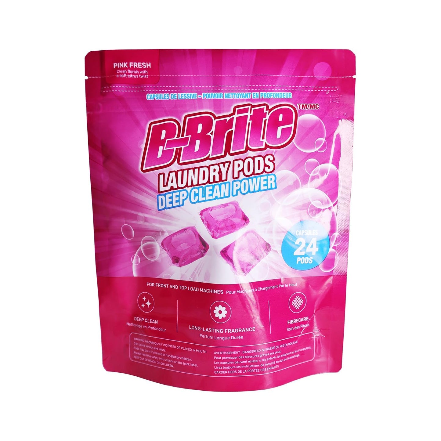 B-Brite Deep Clean Power Laundry Detergent Pods (24 Count)