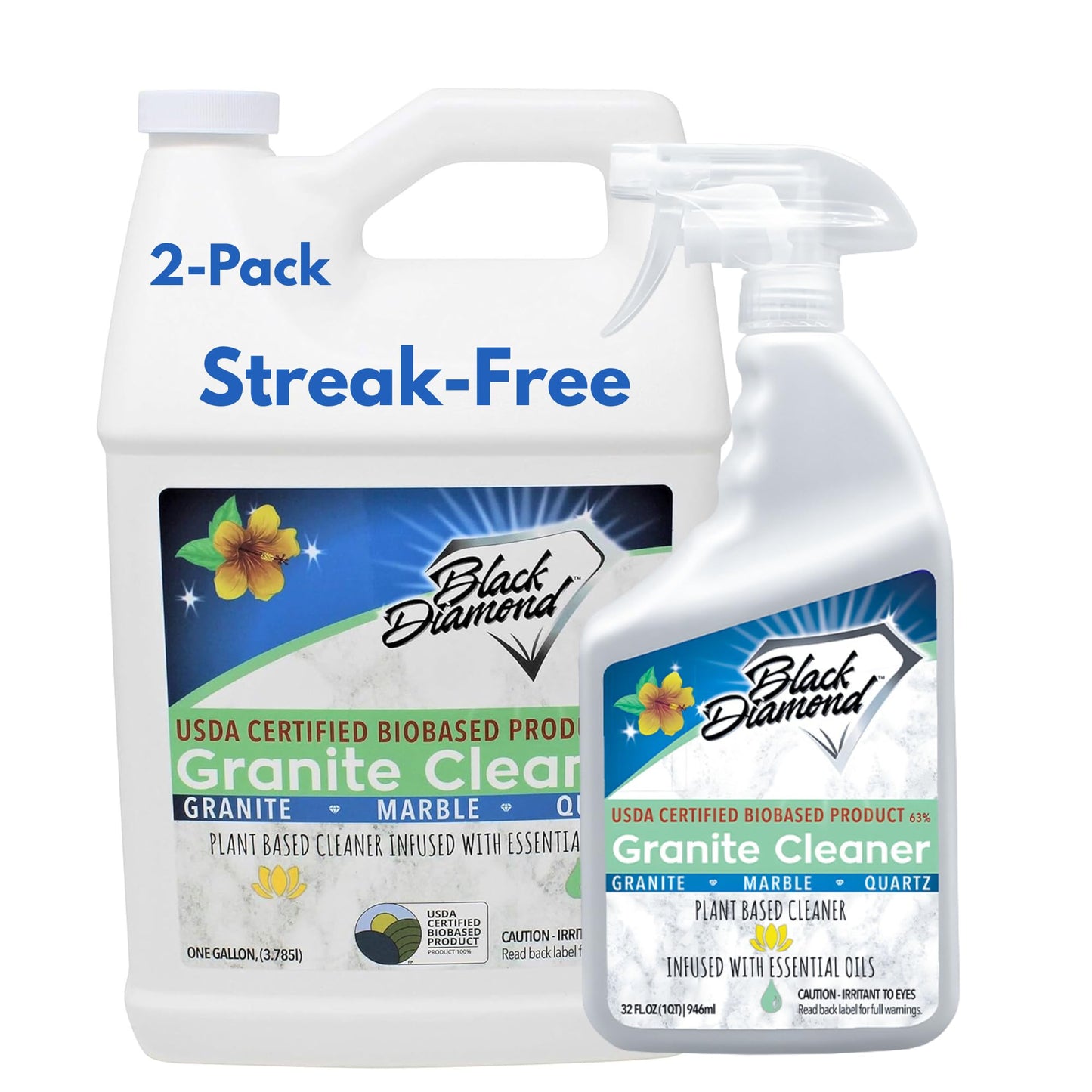 Black Diamond Stoneworks Granite Counter Cleaner: USDA Certified BIOBASED- Safe for Granite and other stone countertops. Safe for food contact formula